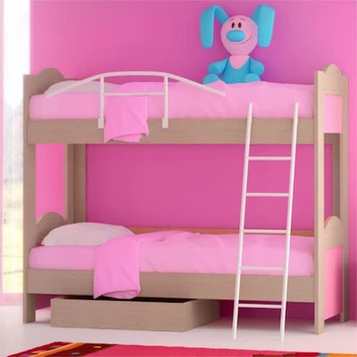Παιδικό Κρεβάτι Κουκέτα για Στρώμα 90x190cm Δρυς Ρ