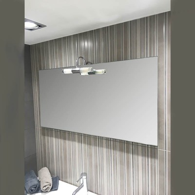 Καθρέπτης μπάνιου τοίχου 90x55 με δίφωτο φωτιστικό