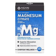 Agan Magnesium Citrate 2100mg - Μαγνήσια, 30 veg tabs
