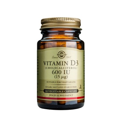 Solgar - Vitamin D3 600 IU / 15μg Συμπλήρωμα Βιταμίνης D - 60caps