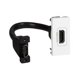 Mosaic HDMI 1.4 Socket With Cable Recessed White 7