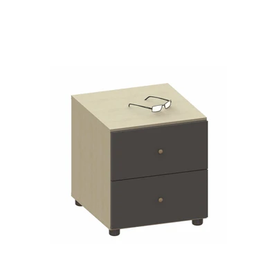 Κομοδίνο Ξύλινο με 2 Συρτάρια 45x45x47cm Alfa Set 
