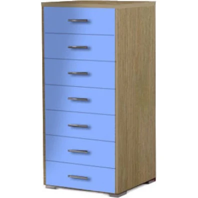 Παιδική Συρταριέρα Σε Χρώμα Δρυς Σιέλ  60x45x123cm