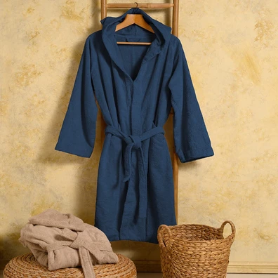 Μπουρνουζι Ενηλικων Bloom Navy Blue