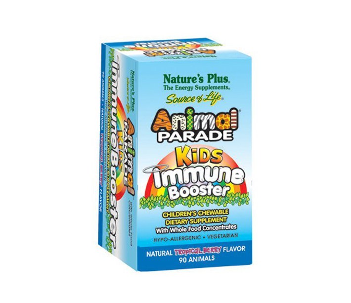 NATURES PLUS ANIMAL PARADE KIDS IMMUNE BOOSTER 90 CHEW. ANIMALS (TROPICAL BERRY)