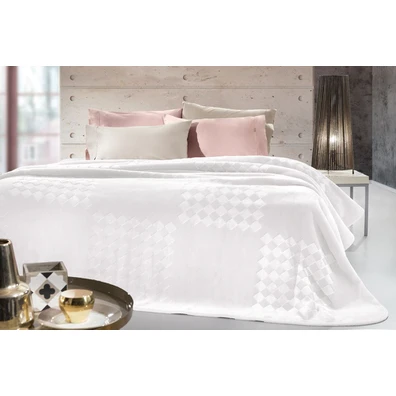 Βελουτέ Κουβέρτα  Grand off White 220x240 guy Laro
