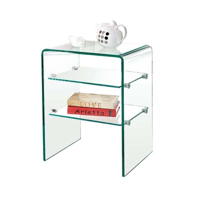 Glasser Κομοδίνο Clear  2 Ράφια - Γυαλί 10mm / 6mm
