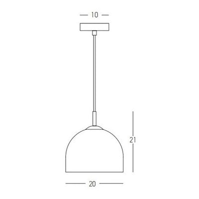 Pendant Light E14 40W Bell Metal-Glass Black Champ