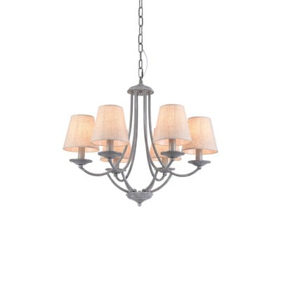 Pendant Light C119-6 Etna Metal In Grεy Patina Wit