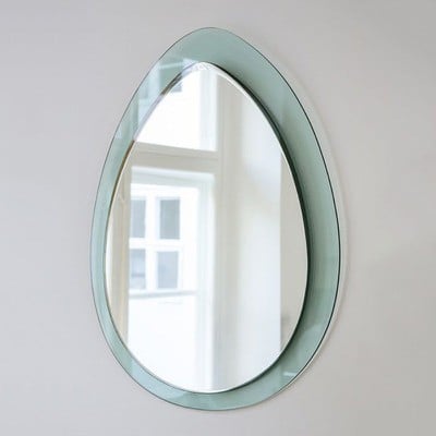 Καθρέπτης μπάνιου-τοίχου σταγόνα με πράσινο διάφαν