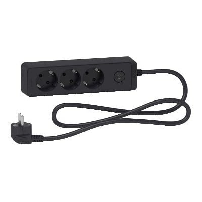 Unica Extend Schuko Trailing Lead 3 Gangs Anthraci