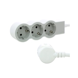 Socket OUtlet Standard 3 Way Cable 1.5m White
