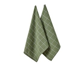 Ladelle Πετσέτες Κουζίνας Βαμβακερές Πράσινες Eco Check 45x70cm - Σετ 2 Τεμαχίων