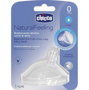 Chicco Natural Feeling Nipple 0m+ Slow Flow, 1pc
