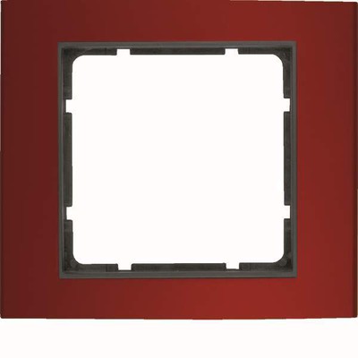 Berker 1 Gang Frame Aluminium Red Black B.3