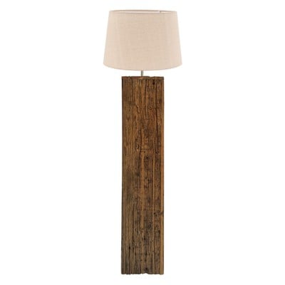 Floor Light Column Made of Recycled Wood 1xE27 40W