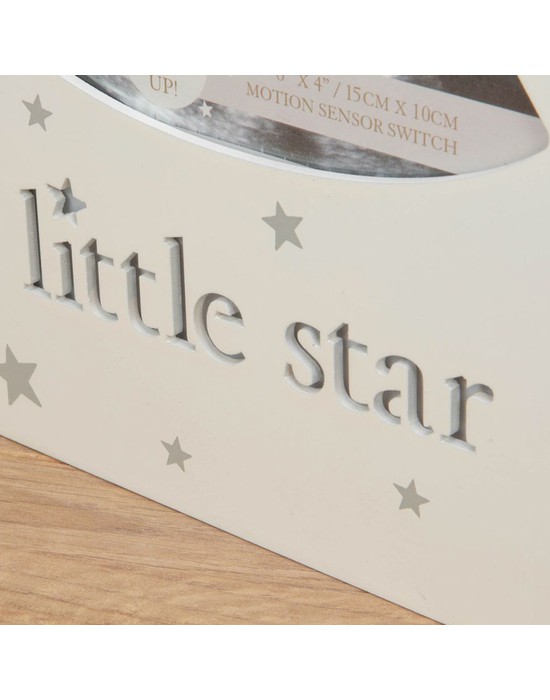 Bambino 'Light Up' MDF Baby Scan Photo Frame 'Little Star' 4x3" 