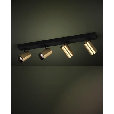 Ceiling Light Cumaribo Black With Brass Shades 4Xg