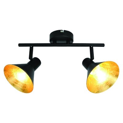 Spotlight Wall/Ceiling 2 Lights Black Με Gold 2 Li