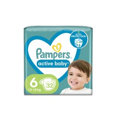 Pampers Active Baby Diapers Size 6 (13-18kg) 32 Diapers