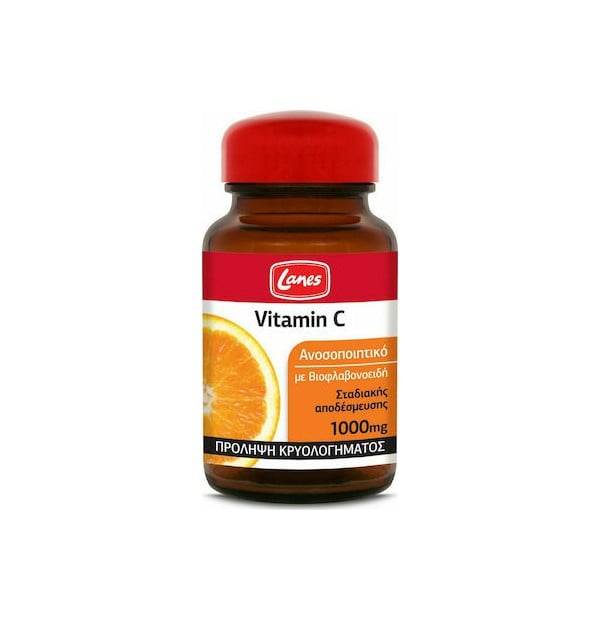LANES Vitamin C 1000mg Σταδιακής Αποδέσμευσης - Ενίσχυση Ανοσοποιητικού & Πρόληψη Κρυολογήματος, 30tabs