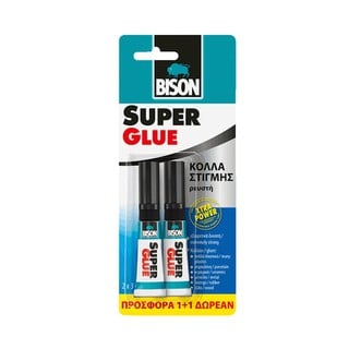Ρευστή Κόλλα Super Glue 3gr 1+1 Δώρο Bison 6306144