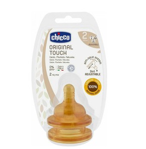 Chicco Original Touch Latex Nipple 2+ Months, 2pcs