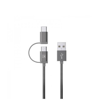 USB Cable 2 to 1 Type C/Micro Gray 1.2m 100-16-012