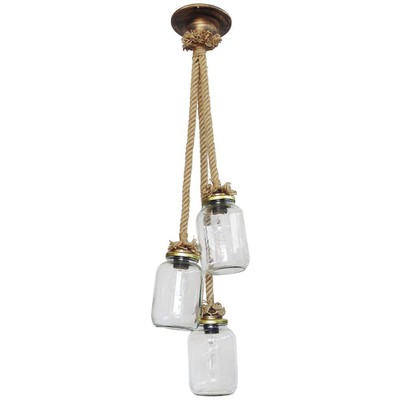 Pendant Light 3 Lights Rope With Vase Rope Ε27