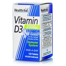 Health Aid Vitamin D3 2000i.u., 120 veg. tabs