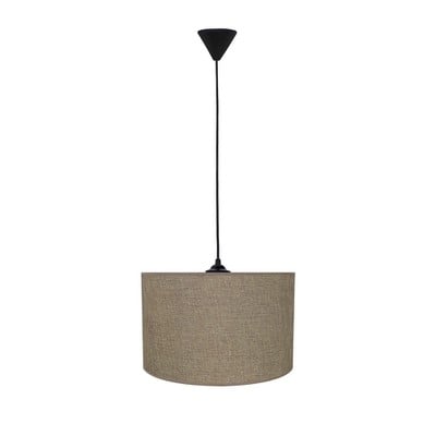 Pendant Light 1xE27 Cylindrical Fabric Brown Lamps