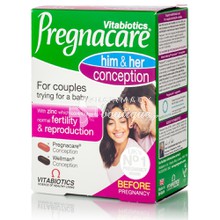 Vitabiotics Pregnacare His & Her Conception - Αναπαργωγικό για Άνδρες & Γυναίκες, 60tabs 