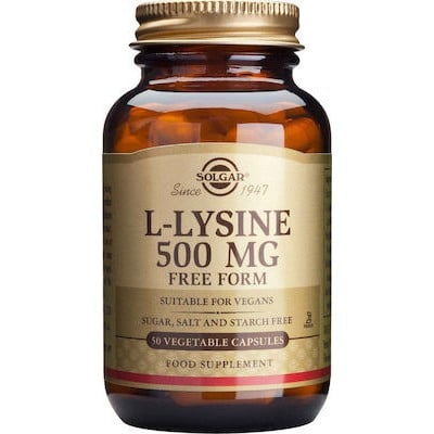 SOLGAR L-LYSINE  500mg Συμπλήρωμα Διατροφής L-λυσίνης Χρήσιμο Για Πρόληψη & Επιτάχυνση Χρόνου Ανάρρωσης Του Απλού Έρπη, 50 Ταμπλέτες