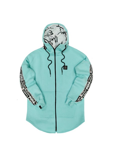 Vinyl art clothing teal authentic signed hoodie with full zip