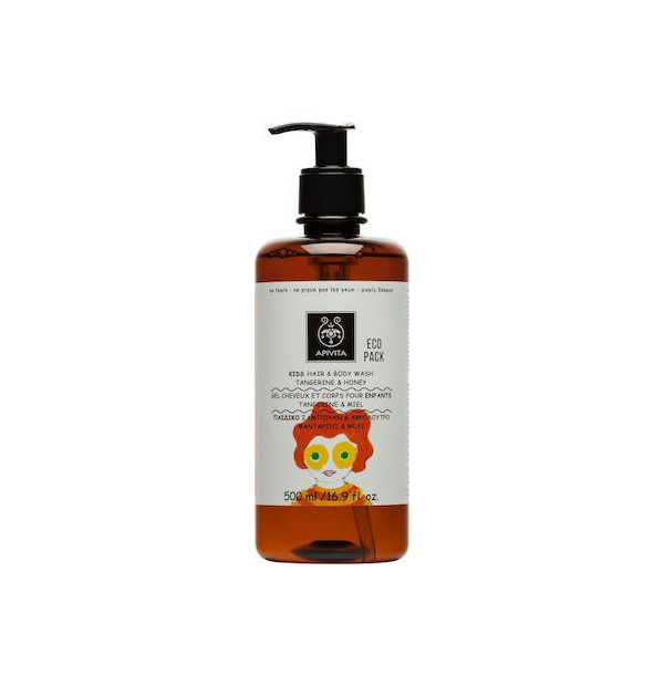 Apivita Eco Pack Kids Hair & Body Wash with Tangerine & Honey Σαμπουάν & Αφρόλουτρο με Μανταρίνι & Μέλι, 500ml