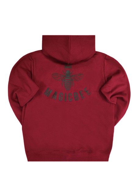 Magicbee rear logo zip through hoodie - burgundy