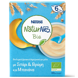 Nestle Naturnes Bio Βιολογικά Δημητριακά με Σιτάρι & Βρώμη & Μπανάνα 6m+, 200gr