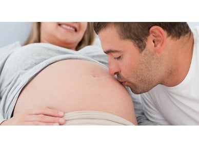 Pregnant woman with dad
