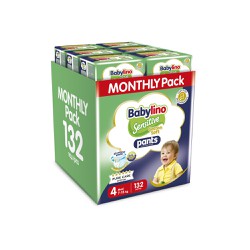 Babylino Pants Cotton Soft Unisex Monthly Pack Πάνες Μέγεθος 4 (7-13kg) 132 πάνες βρακάκι 