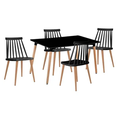 Lavida-art Τραπεζαρία: Τραπέζι 120x80 Οξιά/mdf + 4