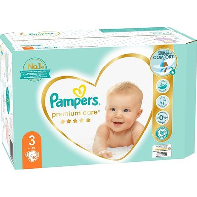 PAMPERS Baby Diapers Premium Care No.3 5-9Kgr 120 Pieces Mega Pack