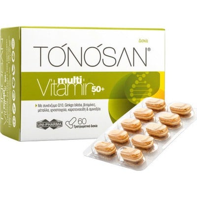 UNI-PHARMA Tonosan Multi-Vitamin 50+ Πολυβιταμινούχο Συμπλήρωμα Διατροφής Ειδικό Για Άτομα Άνω Των 50 Ετών x60 Δισκία