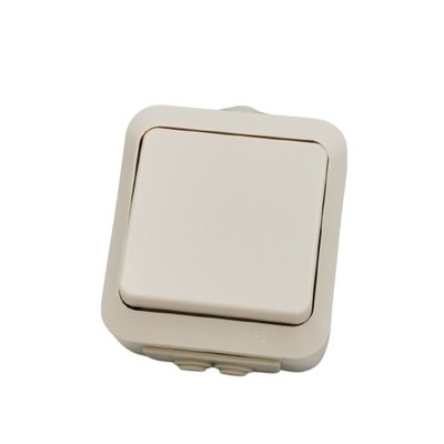 Simple Switch Surface Waterproof IP54 White Aqua L