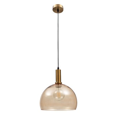 Pendant Light 1/L Glass Hemisphere Honey 1xE27 40W