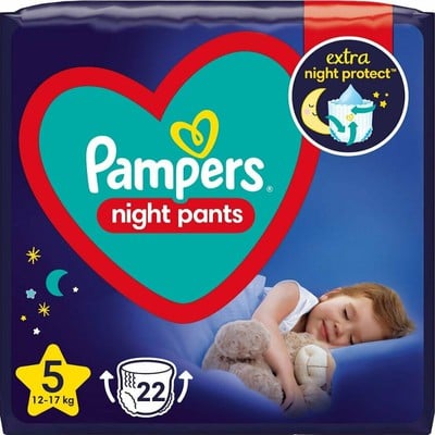 PAMPERS Night Pants Βρεφικές Πάνες Βρακάκι Νυκτός No.5 12-17Kg 22 Τεμάχια Value Pack  