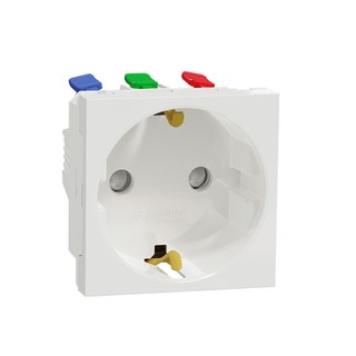 New Unica 2P+E Socket with Shutters White NU305718