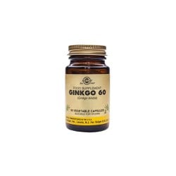 Solgar Gingko Biloba 60mg Dietary Supplement For Stimulation & Memory Enhancement 60 Herbal Capsules