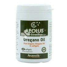 Ayurveda Aeolus Oregano Oil - Ελληνικό Οργανικό Ριγανέλαιο, 60 softgels