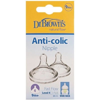 Dr. Brown' s Θηλές Anti-colic Γρήγορη Ροή επίπεδο 