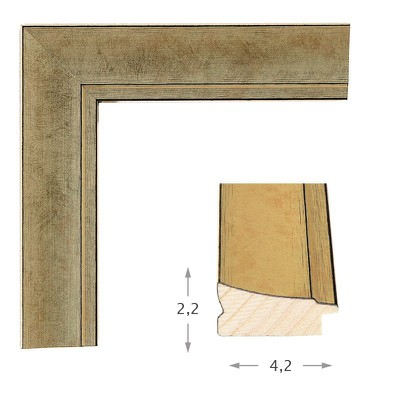 Καθρέπτης με ξύλινη χρυσή -σαμπανιζέ κορνίζα 60x80